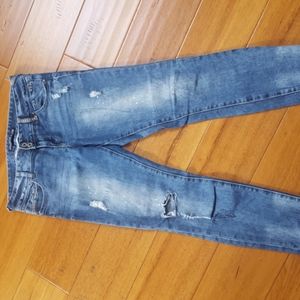 Amethyst ripped jeans w/paint splatter, 9